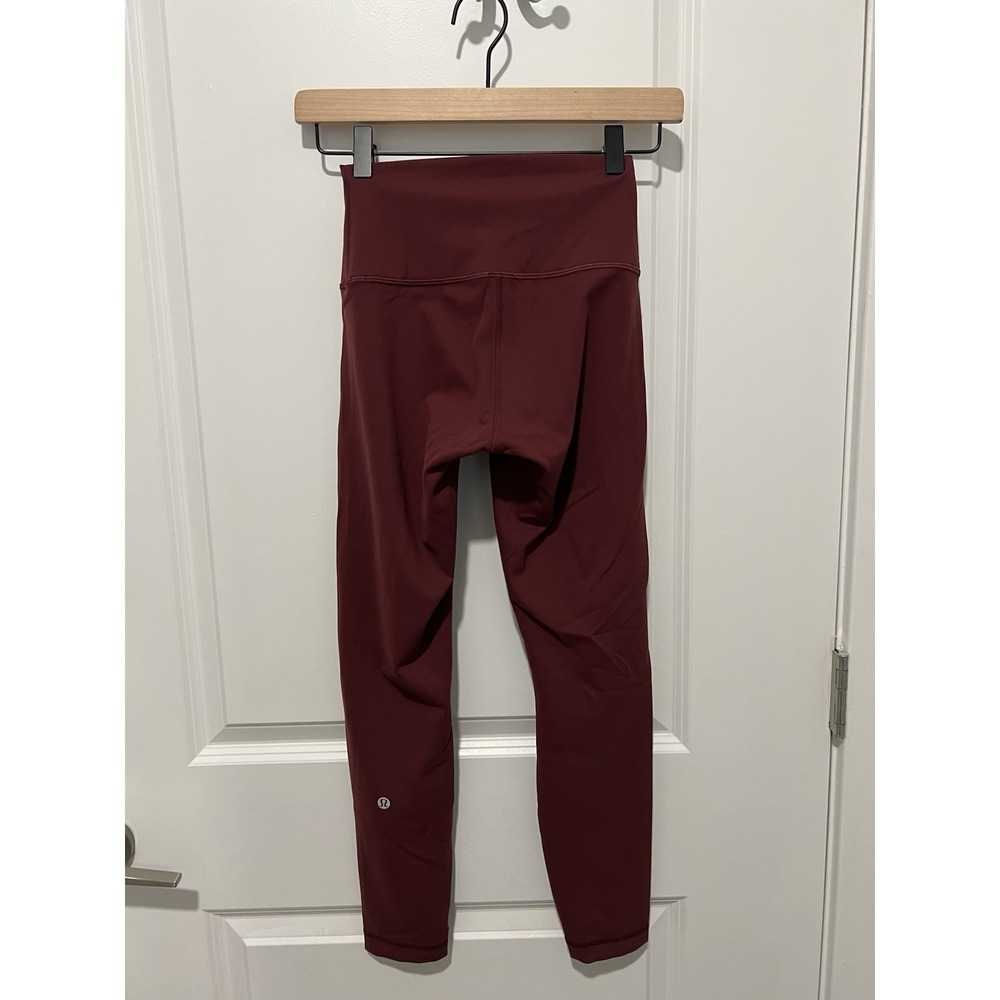 Lululemon Wunder Train Contour Fit High-Rise Tight 25" Red Merlot Size 4 Pilates - Picture 3 of 6